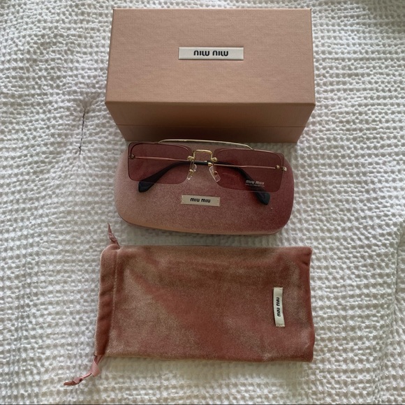 NEW Miu Miu Rimless Square Sunglasses - Picture 8 of 8